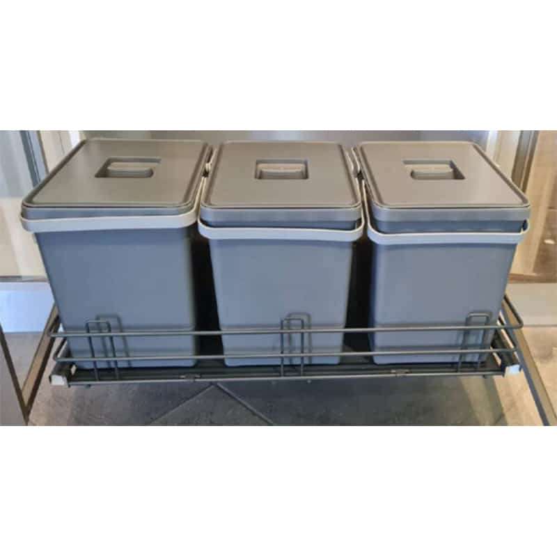 ROCO Waste System 3 Bin Dark Grey 15 Litre