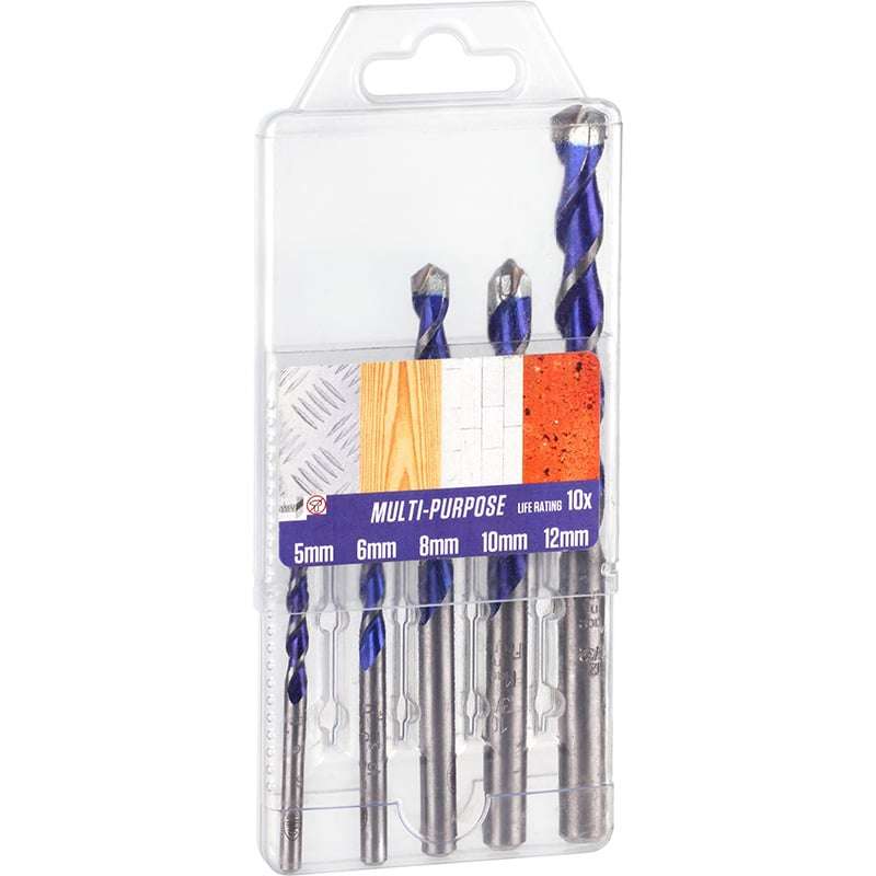 RUWAG 5 Piece Multi-Purpose Drill Bit Set: 5-12mm