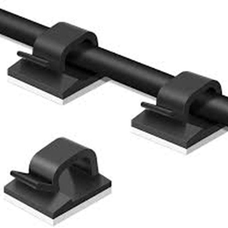 RUWAG Mount Pad Cable Clamp Black 9.5mm x 18.5mm  ( Pack of 10 )