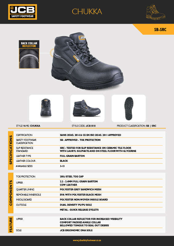 JCB Chukka Safety Boot Steel Toe Men's Boot