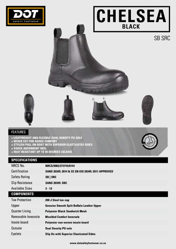DOT Chelsea Safety Men's Boot Black