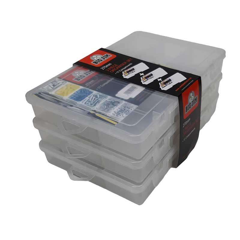 Basic Organiser Set 27cmx3 3pack Clear Dh0316-cl