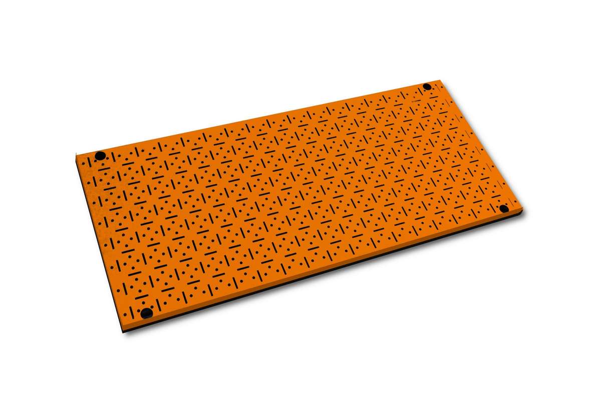 CLIP-FIT Powder Coated Steel Pegboard Orange 900mm x 400mm ( 2 pack  )