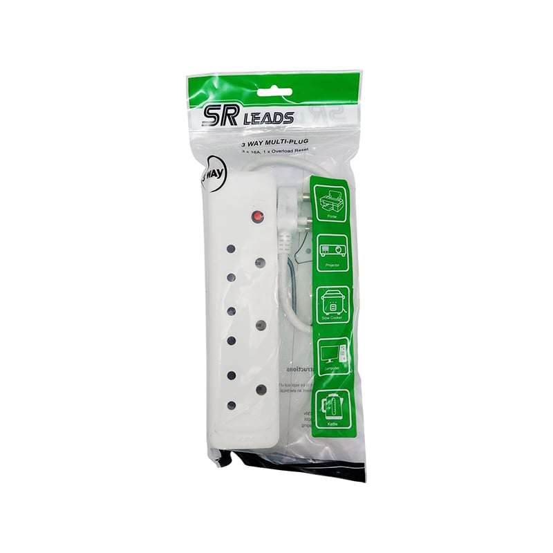 SR LEADS Multiplug 3 Way 16 Amp 3 Pin