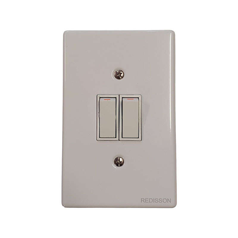 PLUGON Light Switch Steel 2 Lever 4 x 2