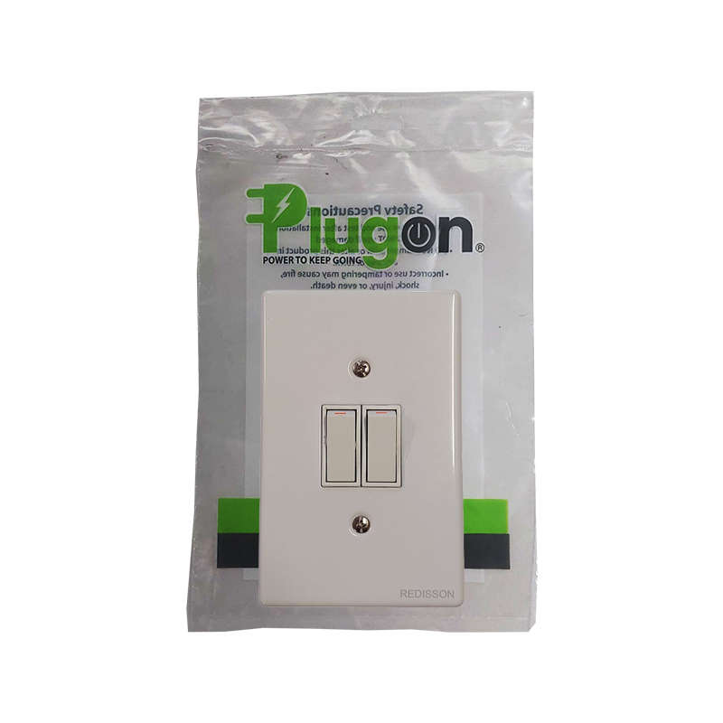 PLUGON Light Switch Steel 2 Lever 4 x 2