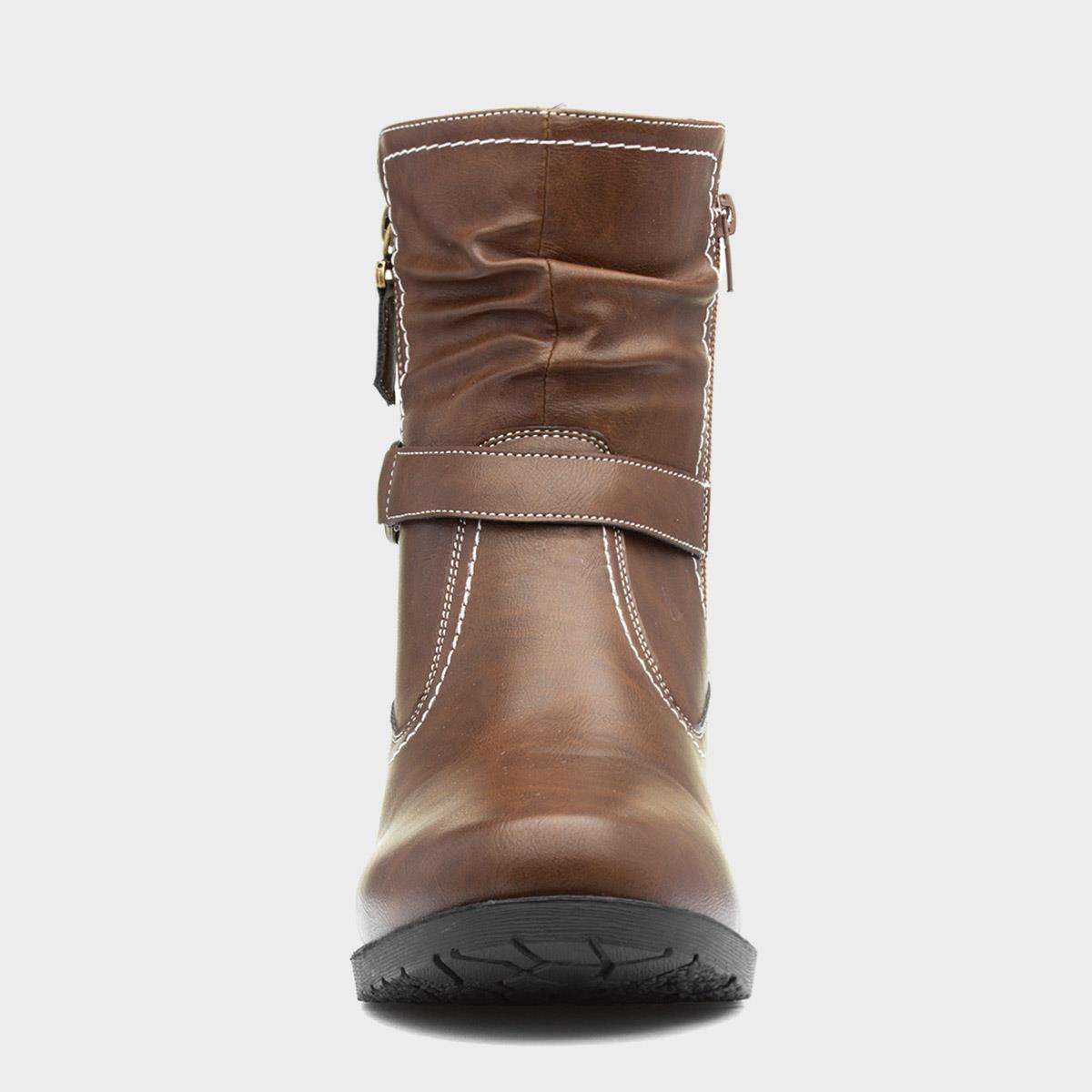 Lilley Marie Womens Brown Heeled Boot