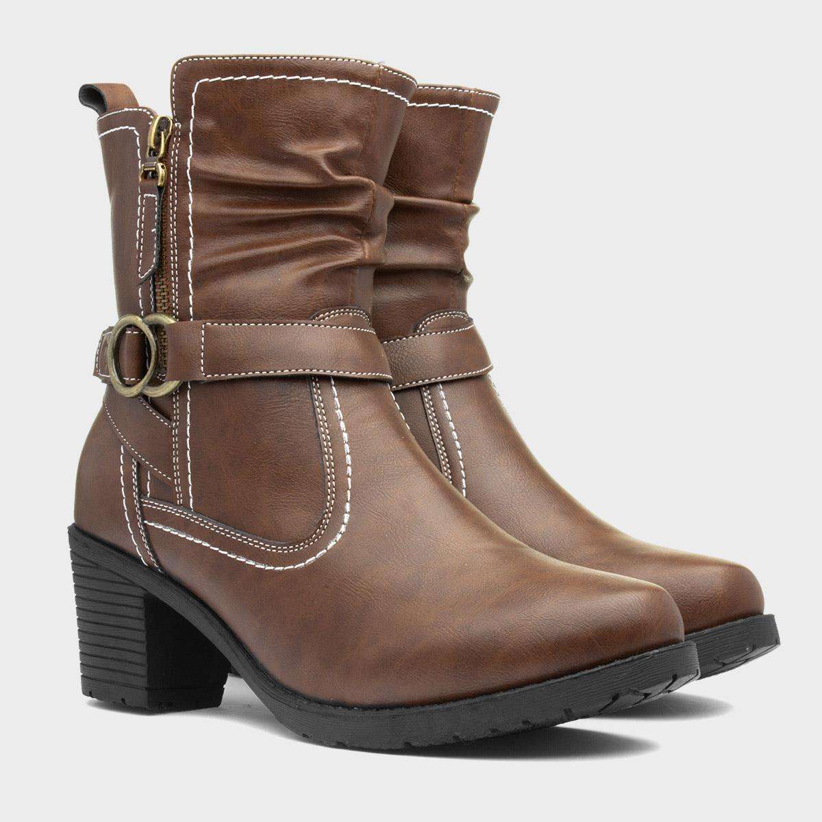 Lilley Marie Womens Brown Heeled Boot