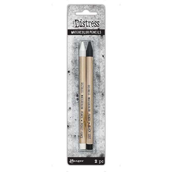Tim Holtz Watercolor Pencils - Picket Fence & Black Soot
