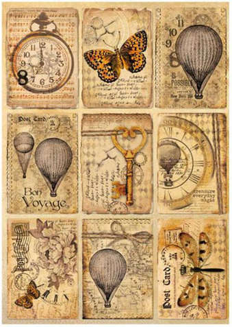 Stamperia Rice Paper - Postcards