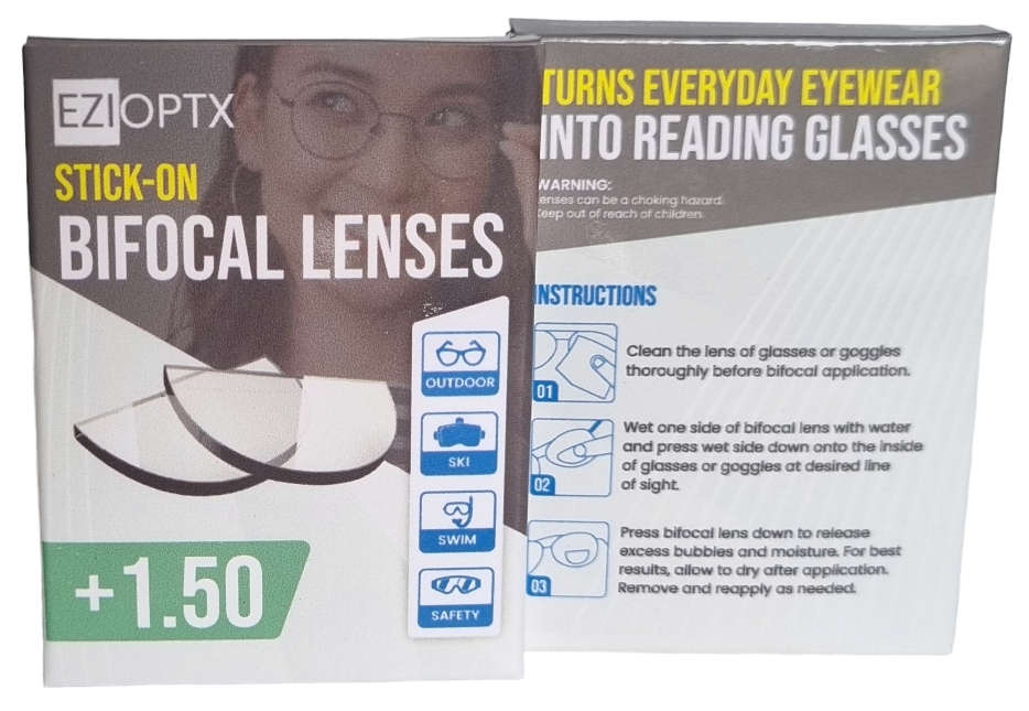 EziOptx Stick-On Bifocal Reading Lenses