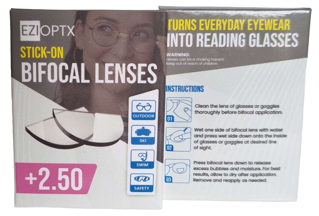 EziOptx Stick-On Bifocal Reading Lenses