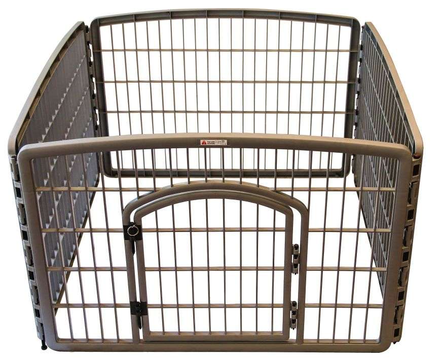 Grey pet playpen with gate [Plastic] - 5.40kg
