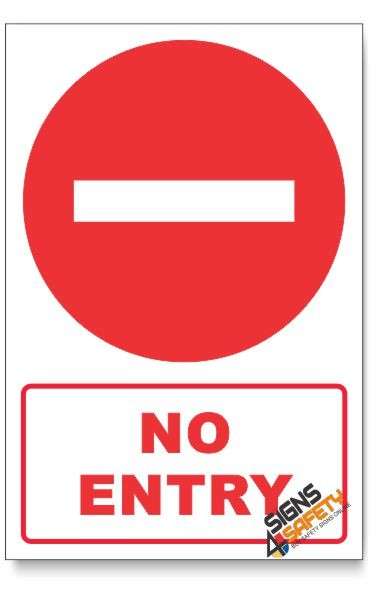 No Entry Prohibited Descriptive Safety Sign - 200mm * 300mm 0.9mm ABS Plastic
