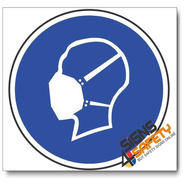 (MV12A) Dust Mask Mandatory Sign  - 440mm * 440mm  0.9mm ABS Plastic