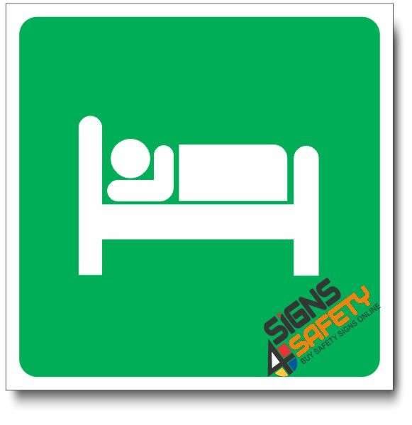 (IN124) Sleeping In Bed Sign - 440mm * 440mm  0.9mm ABS Plastic