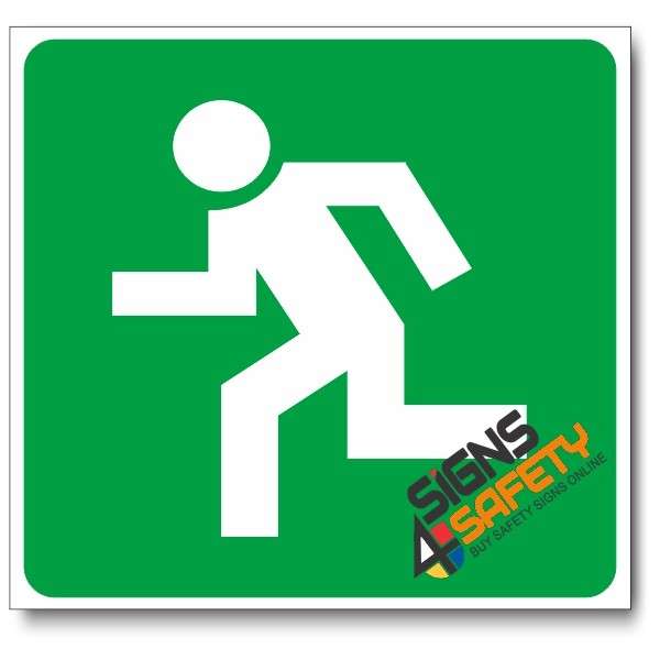 (GA3) Escape Route Left Sign - 150mm * 150mm 0.9mm ABS Plastic