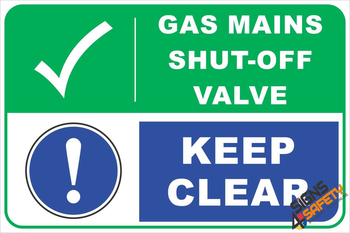 (G37) Danger Emergency Gas Cut-Off Valve Safety Sign - 300mm * 200mm 0.6mm Chromadek Steel