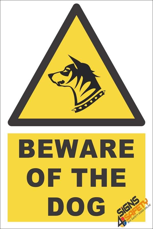 Beware Of The Dog Warning Sign - 200mm * 300mm 0.9mm ABS Plastic