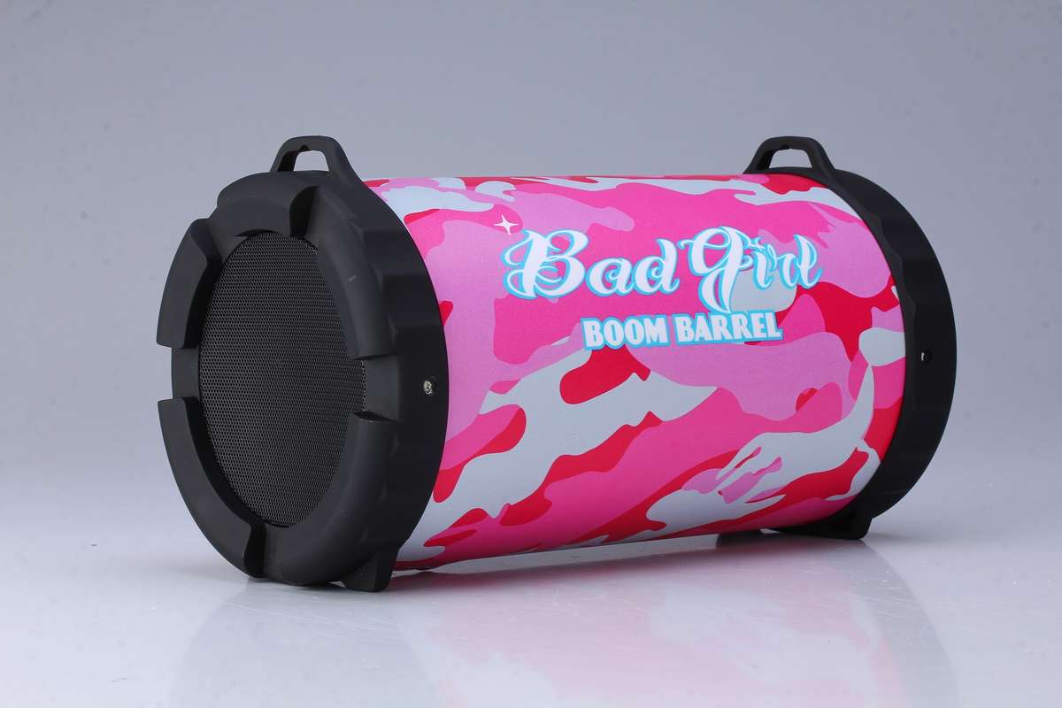 Badboy Boom Barrel  Bluetooth Speaker Pink Camo
