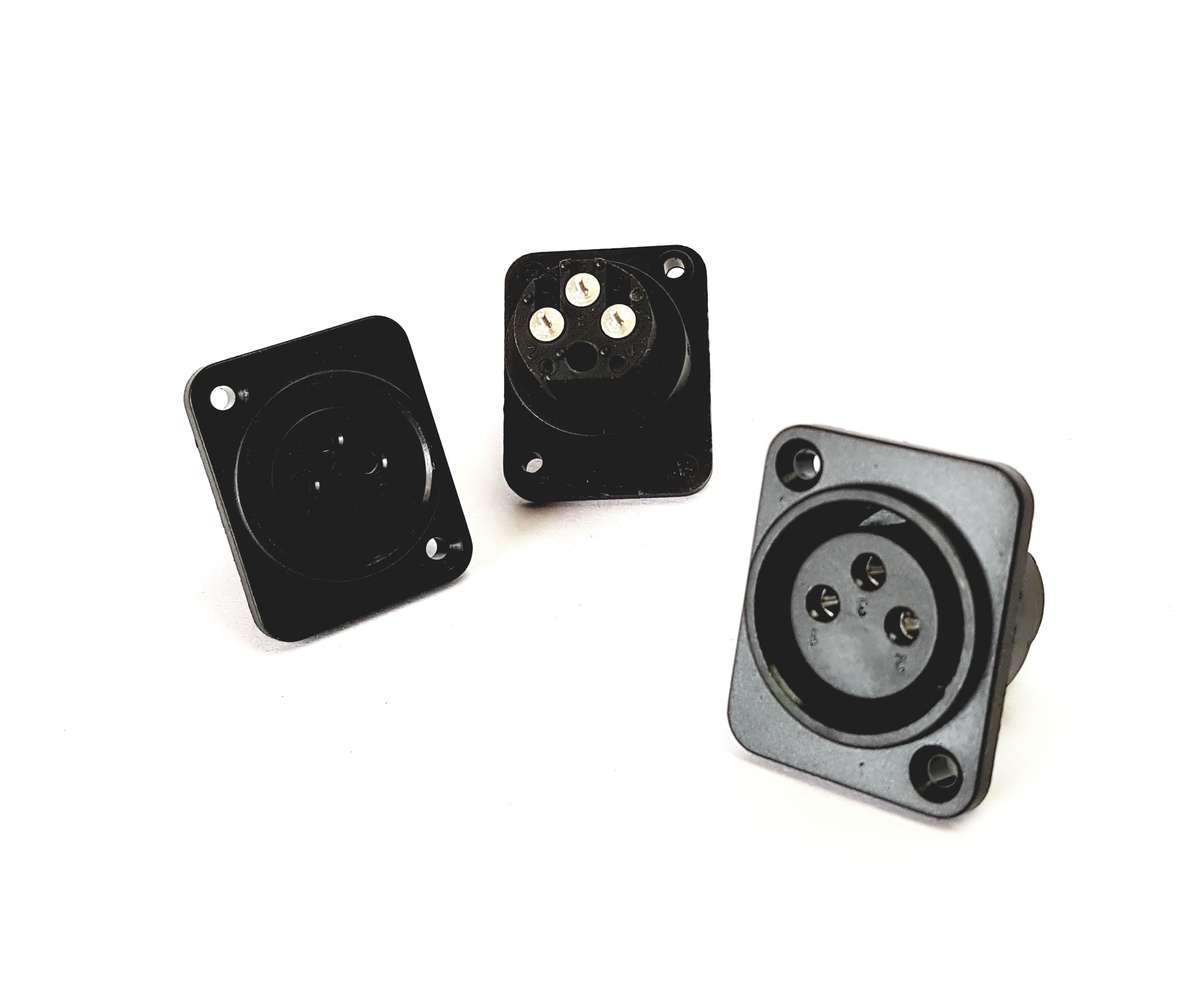 XLR socket Panel/ Chassis mount (25mm x 32mm)-2PACK