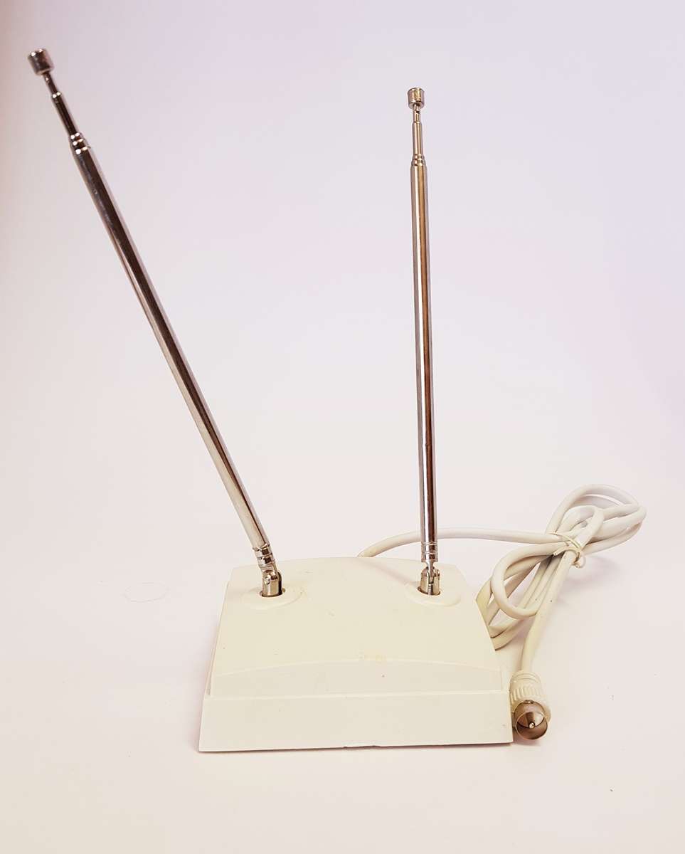 Dual Telescopic Rod TV Antenna (White)