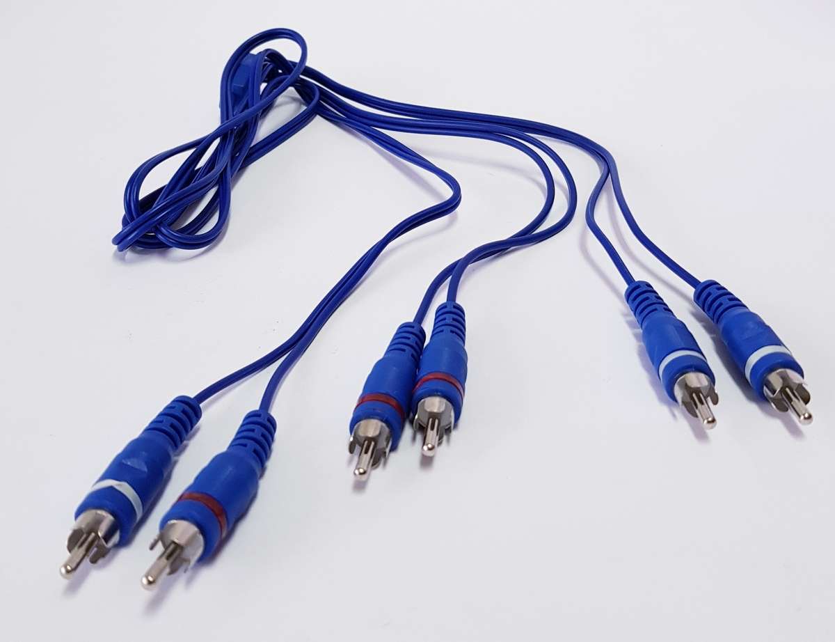 1.5m Dual RCA Male to Quad RCA Male Cable (Silver Plugs)
