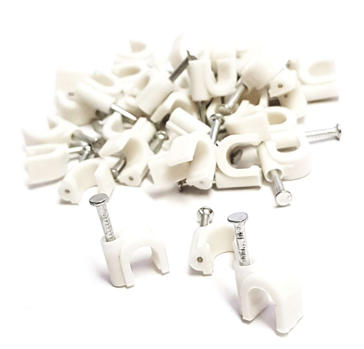7mm Round Cable Clips (100 Pack)