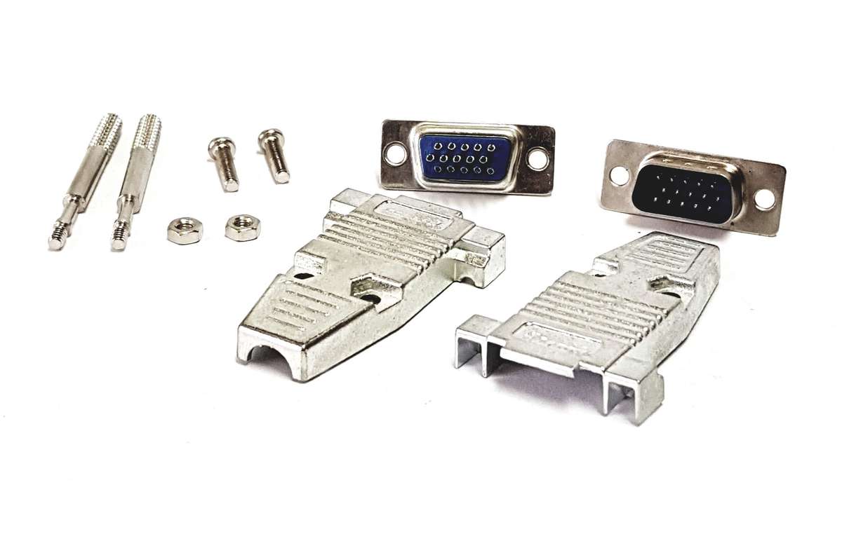 15-Pin Male HDB Plug Socket Metal Housing (2-Pack)