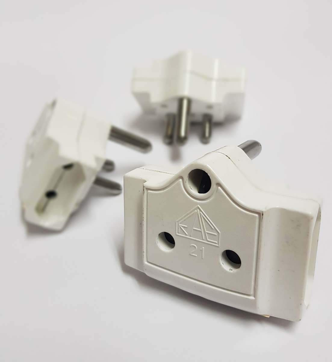 Double Adaptor (1x3pin + 2x2pin Outlets) 2-Pack