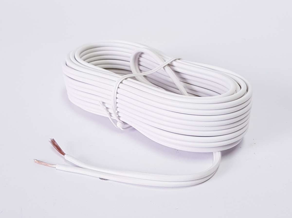 Speaker Cable (10m) - White, 0.5mm Ripcord