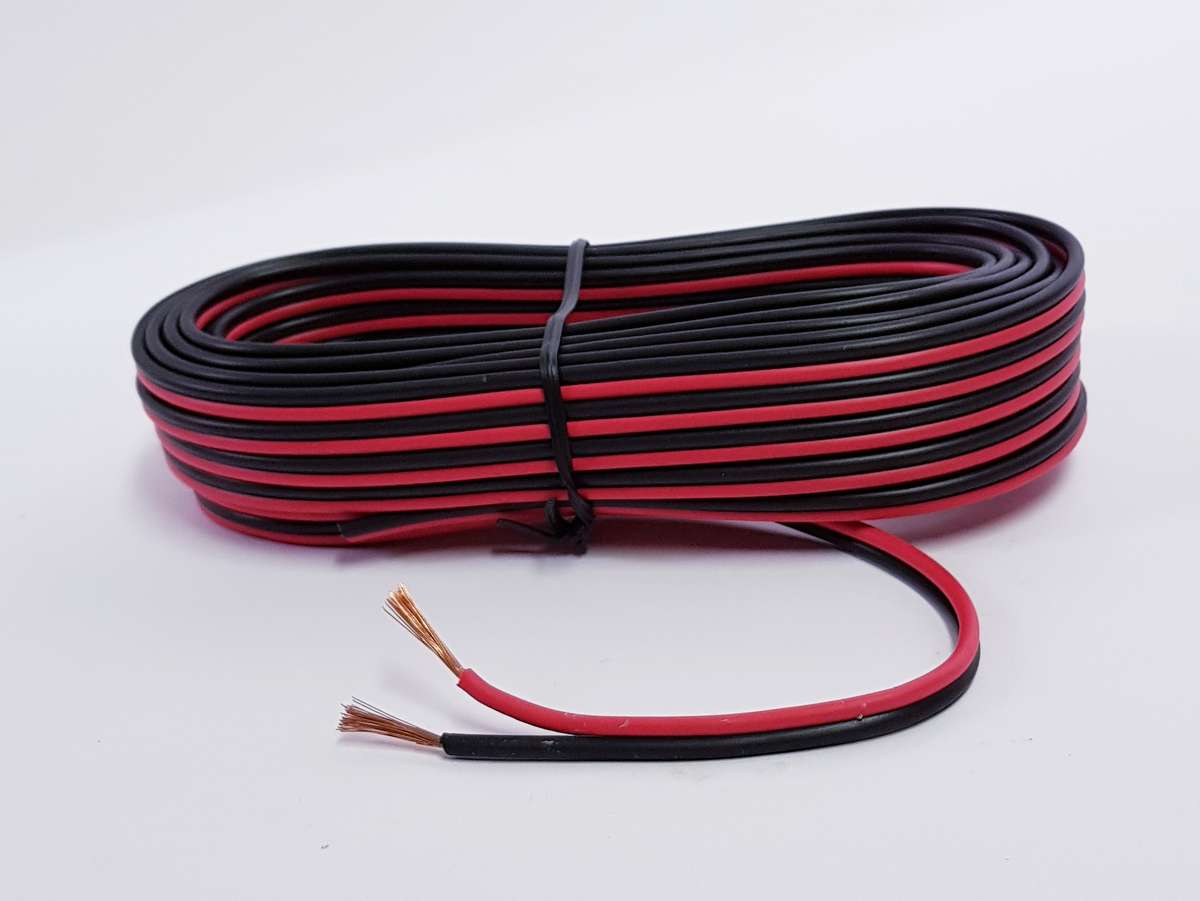 Twin Flex Speaker Cable (5m) - Red/Black, 0.5mm Ripcord