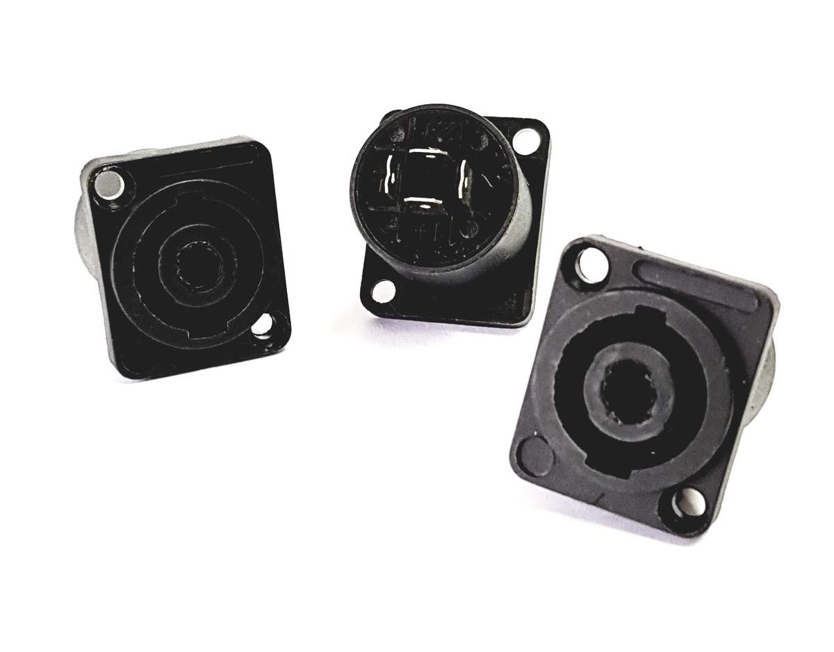 Speakon Female 4-Pin Panel Mount Socket (25x30mm) 2-Pack