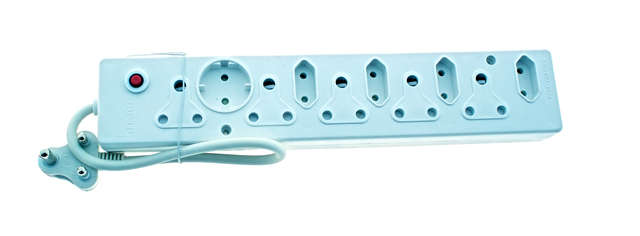 10Way Power Multiplug with Cord  5 × 3Pin + 5 × 2Pin Sockets