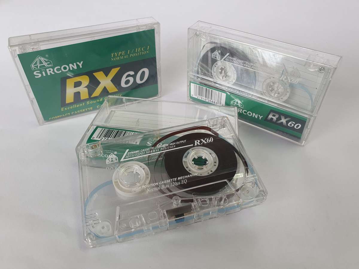 Blank Audio Cassette Tape RX60 with Clear Case (Single)