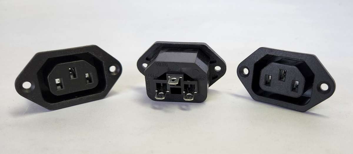 3-Pin IEC Female Panel Mount Connector  Chassis Socket