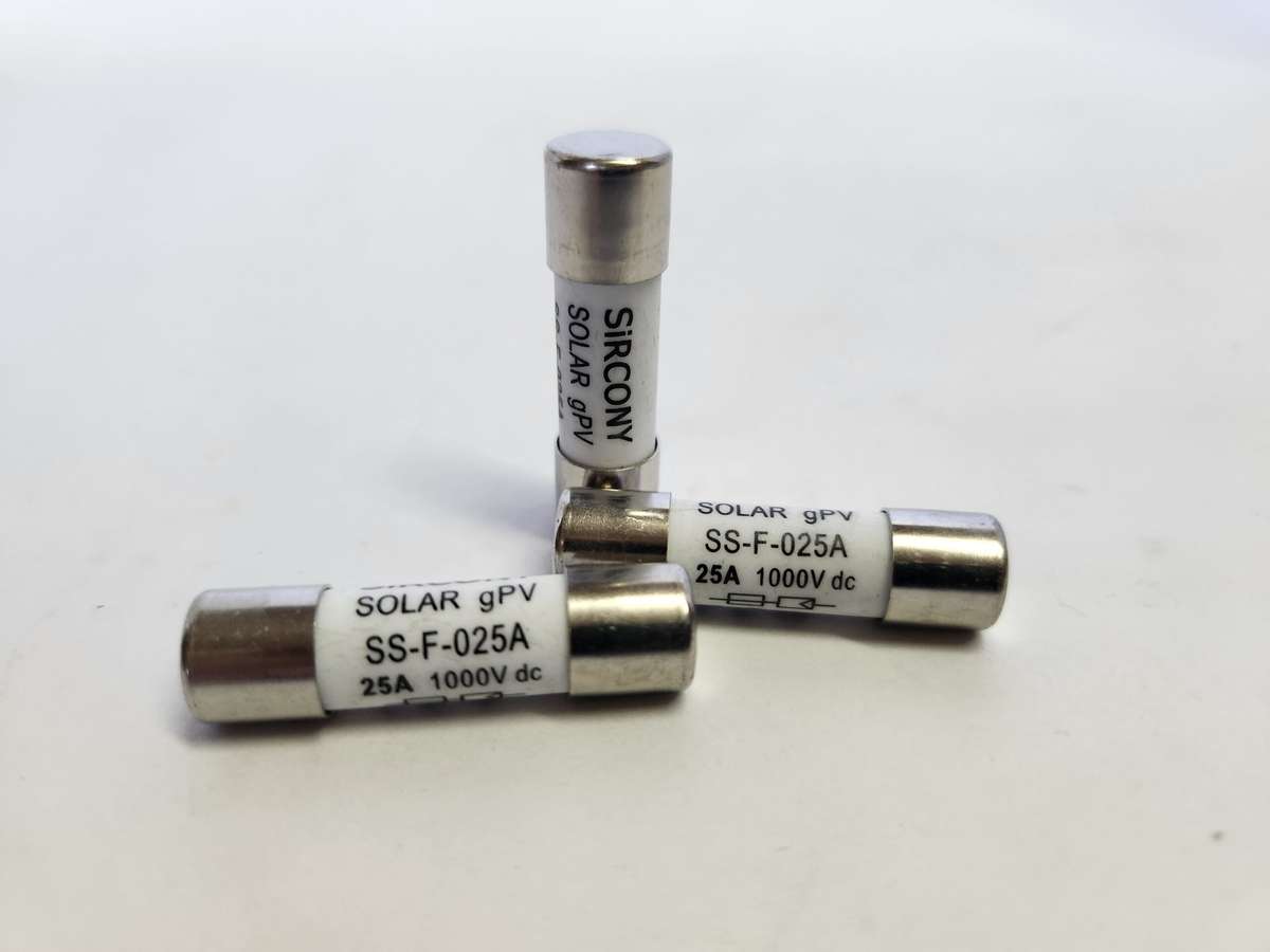 Solar PV Cylindrical Fuse 25A 1000VDC (10x38mm)-10PACK
