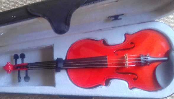 Courante violin red sparkle 14 size (4-7 yrs) including setup  4 fine tuners (24-48 hr delivery SA