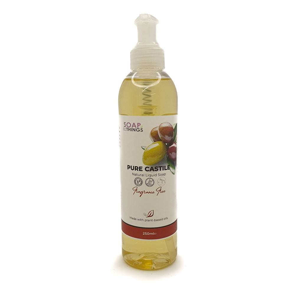 Pure Liquid Castile Soap, Unscented, 100% Extra Virgin Olive Oil Natural Handmade Liquid Soap