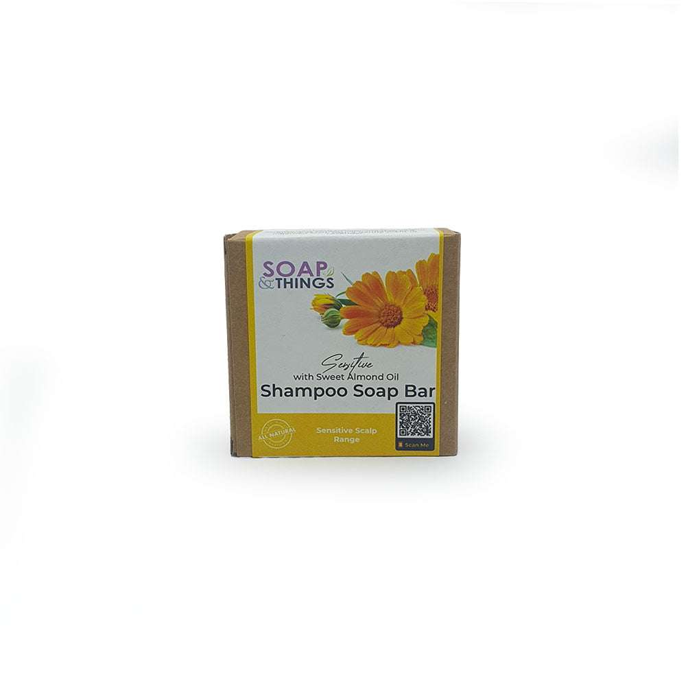 Sensitive Blend Shampoo Soap Bar with Sweet Almond Oil, Lavender Essential Oil, Natural Handmade ...