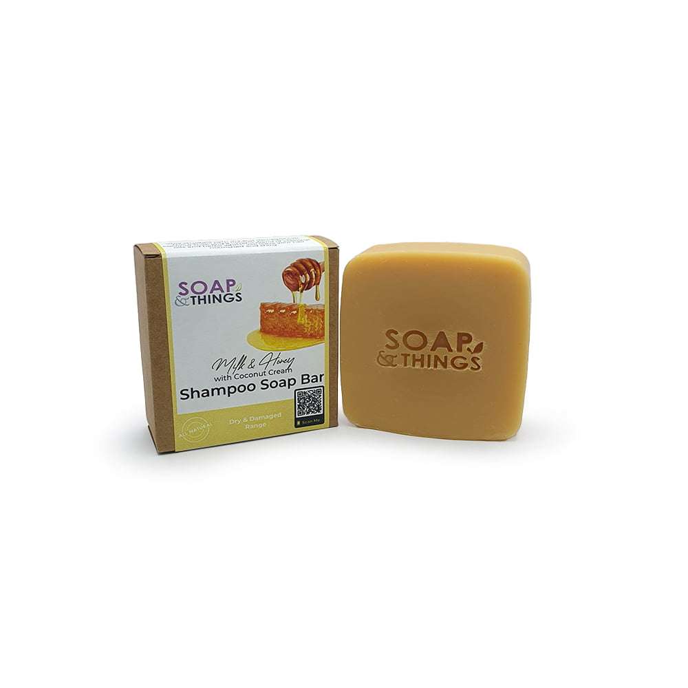 Milk & Honey Shampoo Soap Bar with Coconut Cream, Oriental Spice Blend Essential Oils, Natural Ha...
