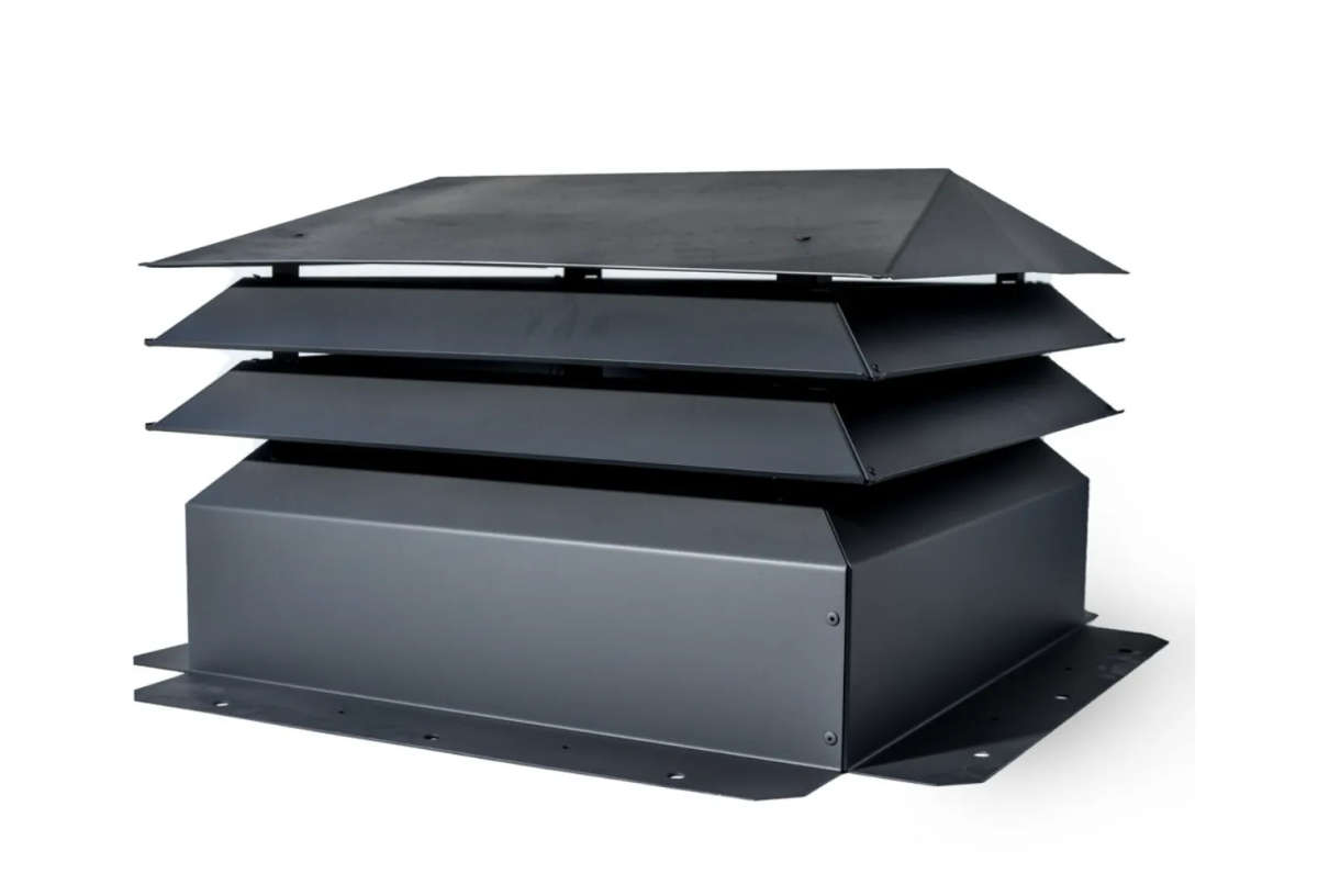 Cowl Bolt on 400 x 400 x 250mm Mild Steel - Black mild steel