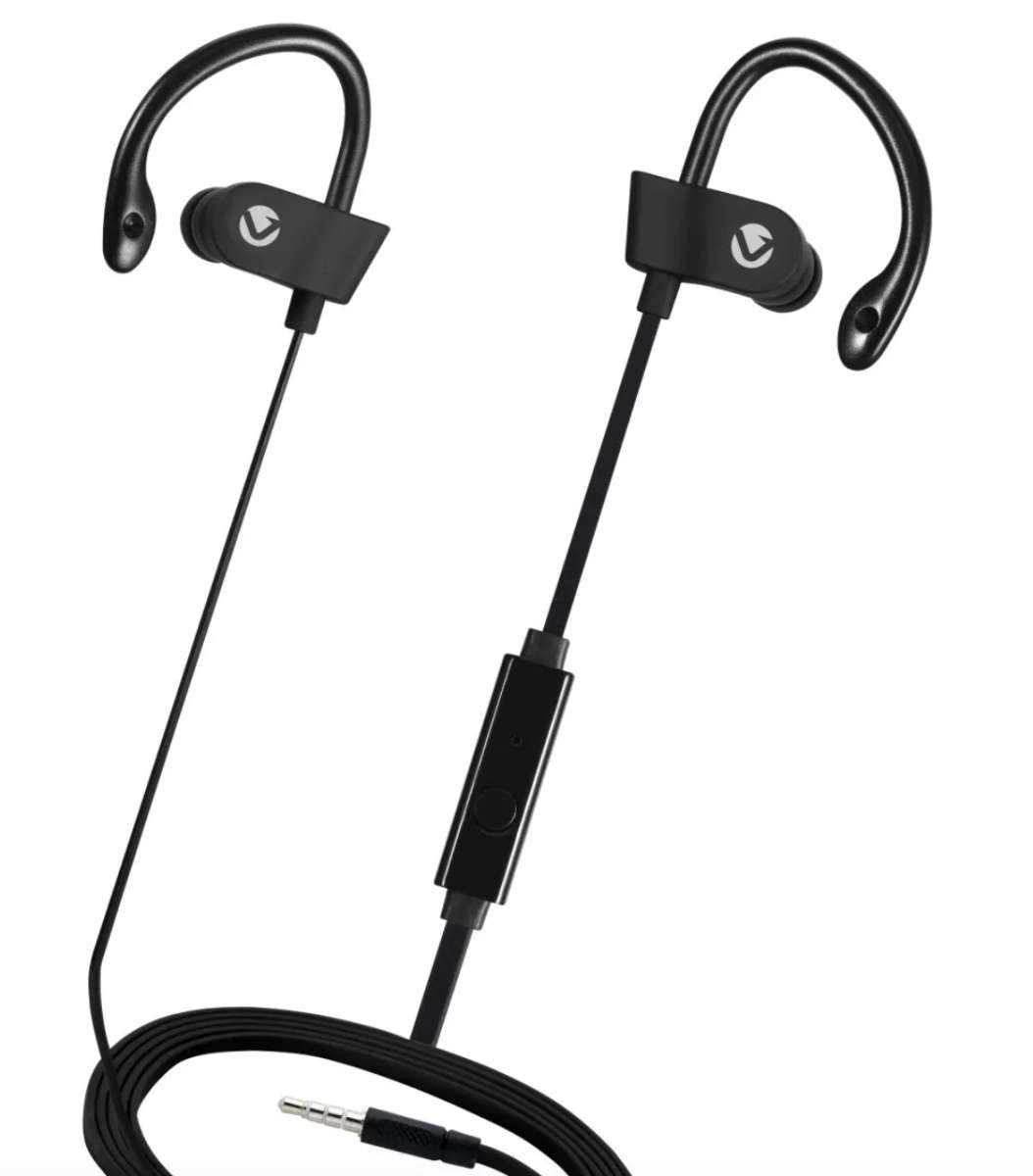 Volkano Sports Hook-In Earphones With Mic Circuit Series - VEH-001-BK (New, open-box item)