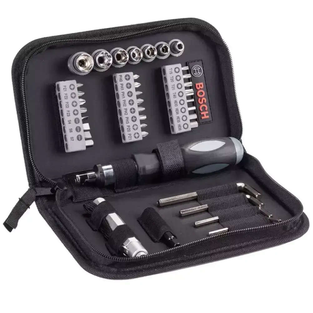 Bosch 38 Piece Blue Mixed Set (Torch Ratchet Hand Screwdriver Bits Sockets Allen Keys) (New, open...