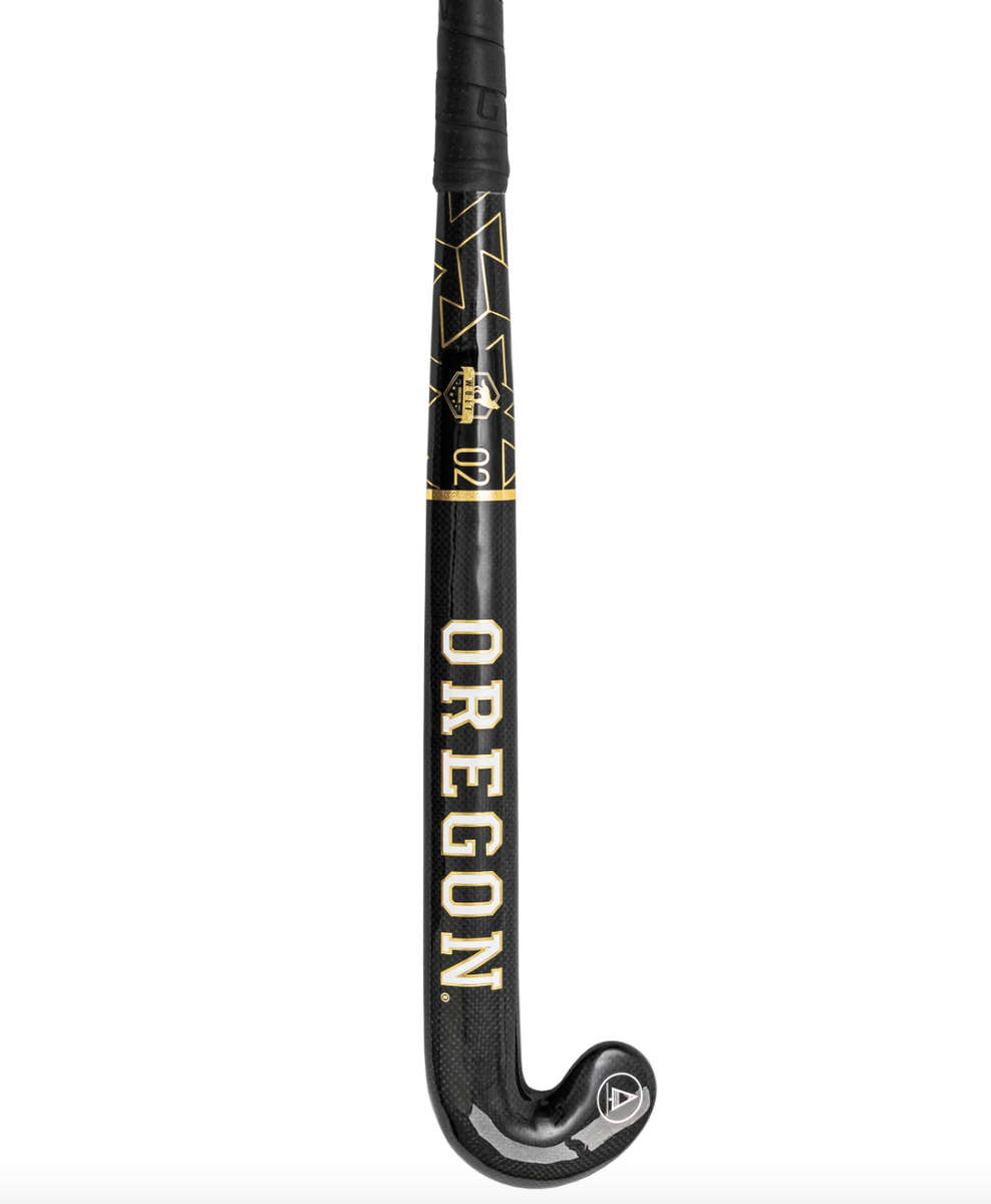OREGON HOCKEY Wolf 02 Lowbow Hockey Stick - Black/Gold 37.5 in - Unisex