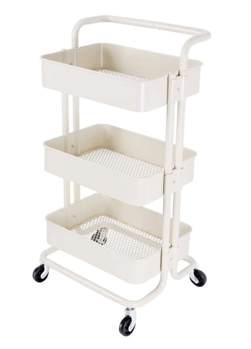 3-Tier Multi Purpose Rolling Storage trolley - White (New)