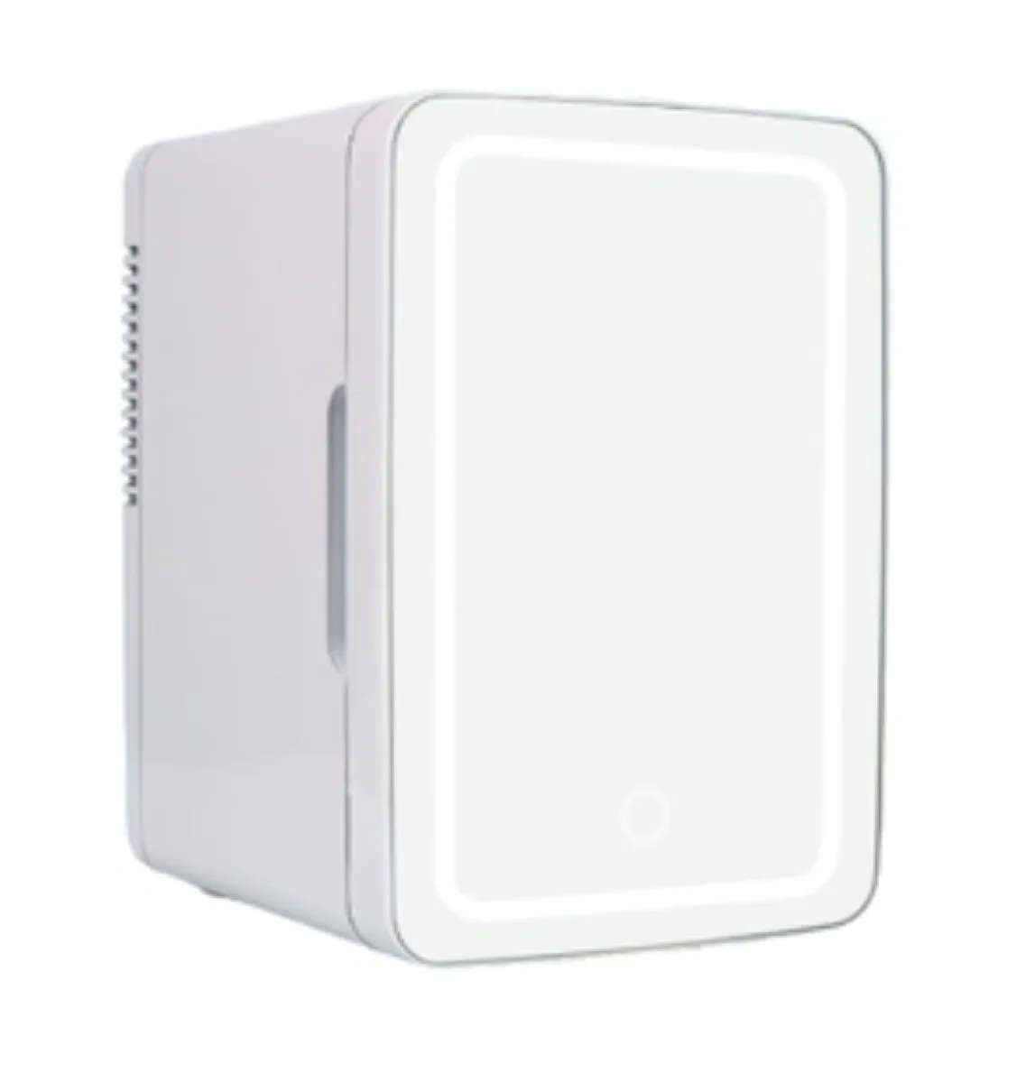 Mini Fridge With Touch LED Light Control & Mirror Finish For Home & Beauty - White (New, packagin...