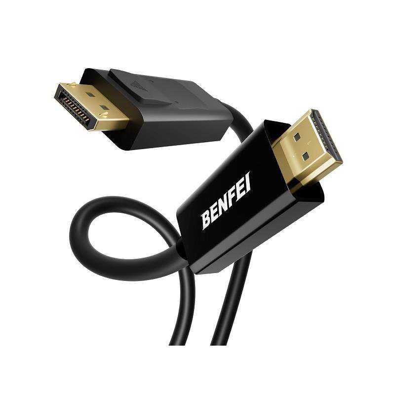 BENFEI DisplayPort Male To HDMI Male 1.8m Cable - Black