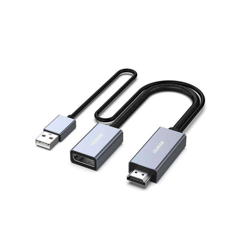 BENFEI HDMI Male To DisplayPort Female Adapter With USB-A Power Port Male And Supports Resolution...