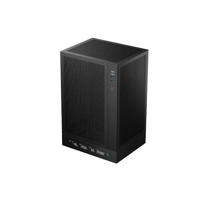 DeepCool CH170 Digital Mini-ITX Case With All-Round Mesh Panels, Built-In Digital Multiple Data P...